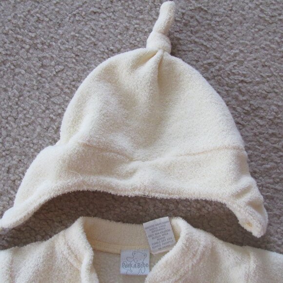 Vintage 3 Pc Button Up Shirt Pants Hat Outfit Girls Size 0-3M Yellow Long Sleeve - Picture 2 of 7